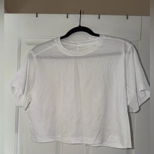 Lululemon All Yours Organic Cotton Cropped T-Shirt White Medium